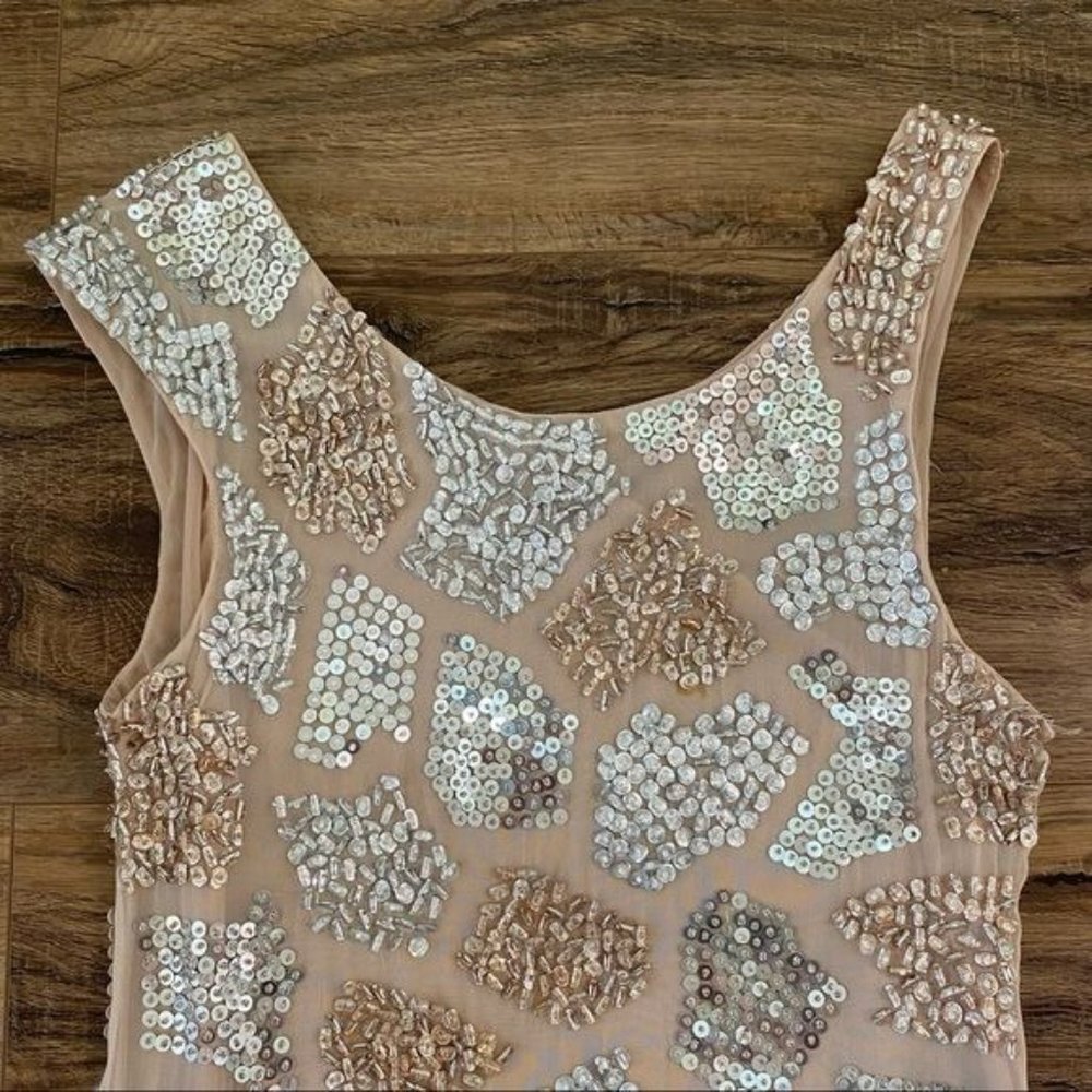 ALICE+OLIVIA Beaded Sequins Embellished 100% Silk Mini Cocktail dress Sz 2 EUC - Picture 8 of 16